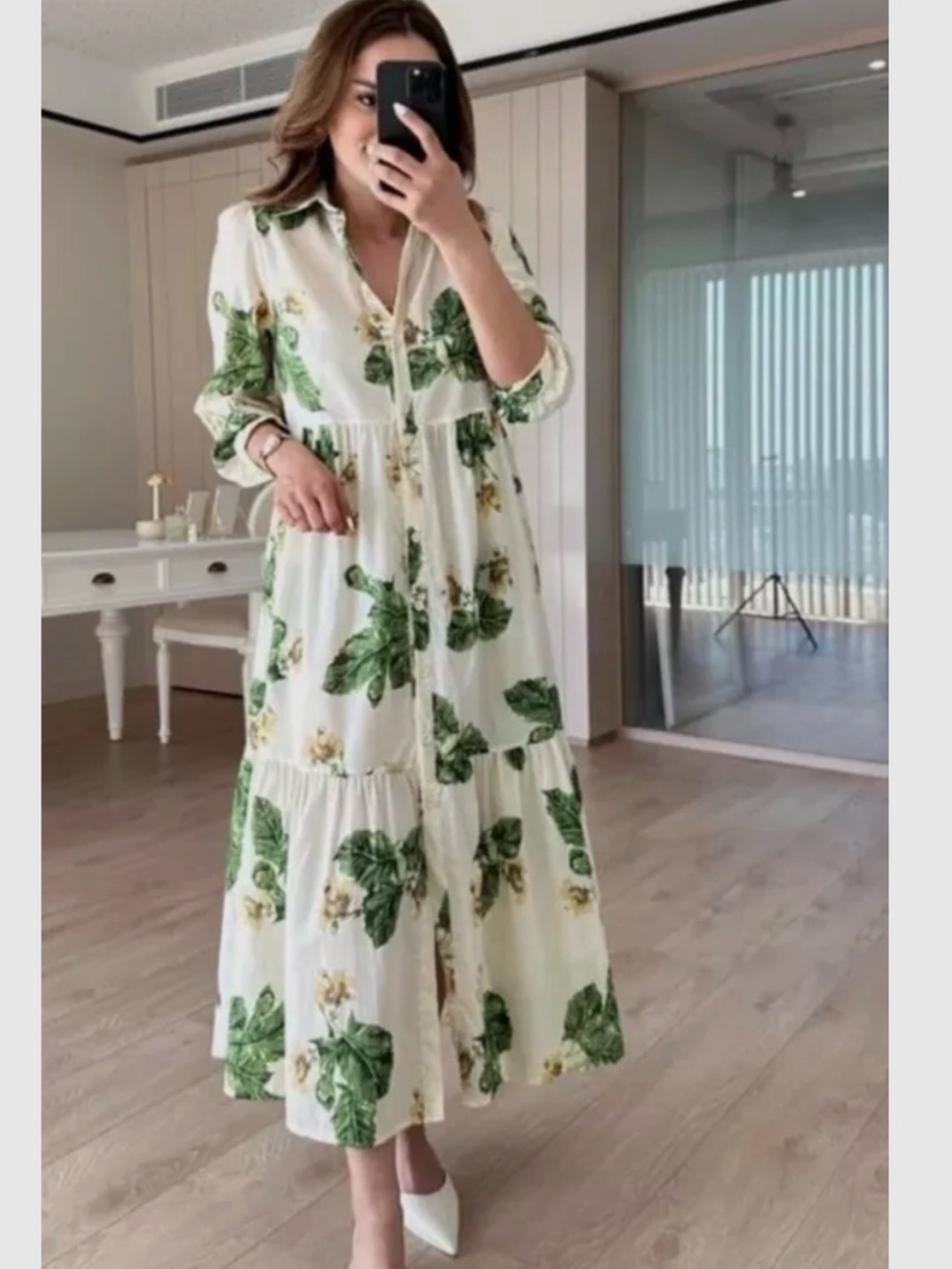 Zara Floral Print Midi Dress